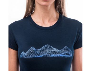 Sensor Merino Active PT Mountains Damen T-Shirt, tiefblau