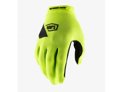 Mănuși damă 100% Ridecamp, fluo yellow/black