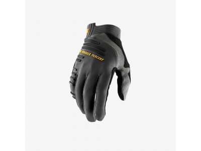100% R-Core pánske rukavice Black/Lime
