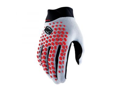 100% Geomatic pánske rukavice Grey/Racer Red