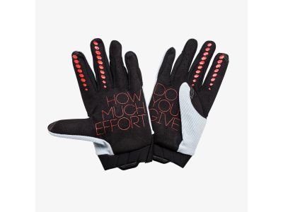 100% Geomatic gloves, grey/racer red