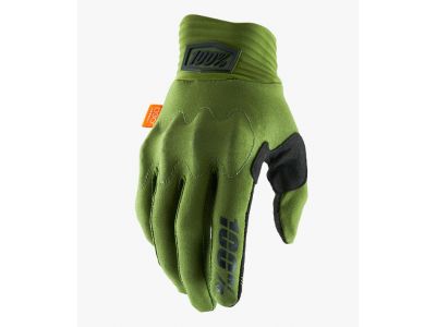 Rękawiczki 100% Cognito D3O, zieleń wojskowa/czarna