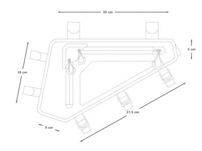 Apidura Backcountry Rahmentasche, 2,5 l schwarz/grau