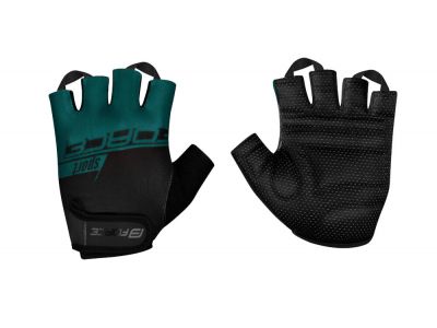 FORCE Sport krátke rukavice čierna/petrolejová