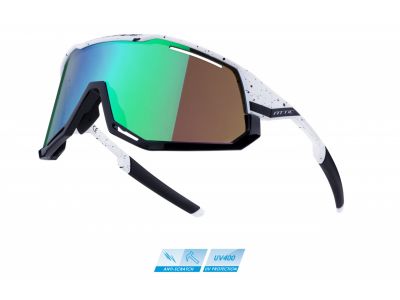 FORCE ATTIC glasses white-black, green mirror lenses