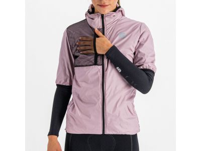 Sportowa kurtka damska SUPERGIARA PUFFY z krótkim rękawem, w kolorze fioletu