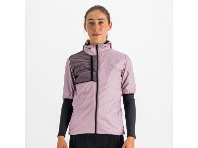Sportowa kurtka damska SUPERGIARA PUFFY z krótkim rękawem, w kolorze fioletu