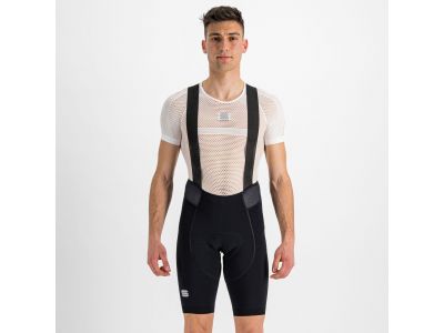 Sportos Total Comfort rövidnadrág nadrágtartóval, fekete