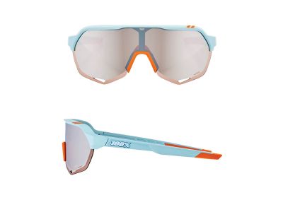 100% Soft Tact Two Tone glasses with mirror lenses, blue/orange/silver