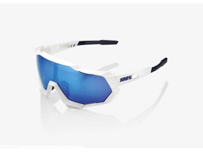 100% SPEEDTRAP HiPER Blue Multilayer Mirror glasses matt white