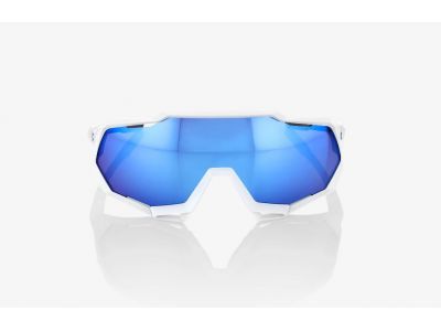 100% SPEEDTRAP HiPER Niebieskie wielowarstwowe okulary lustrzane, białe matowe
