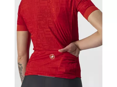 Damska koszulka rowerowa Castelli PROMESA JACQUARD w kolorze czerwonym