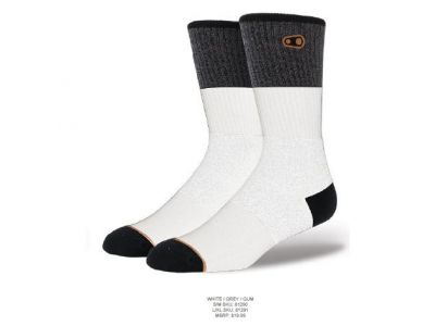 CRANKBROTHERS Icon MTB 9&amp;#39;&amp;#39; ponožky, White/Grey