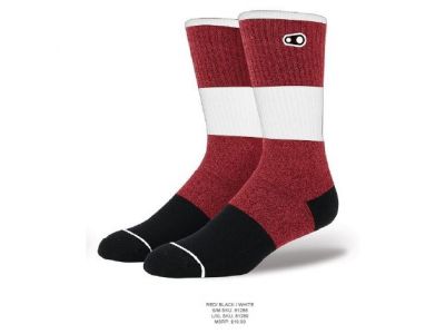 Crankbrothers Icon MTB 9'' ponožky, Red/Black/White