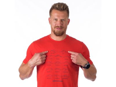 T-shirt Northfinder JEREMIAS, czerwony