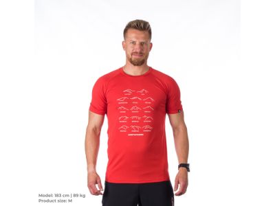 T-shirt Northfinder JOHN, ciemnoczerwony melanż