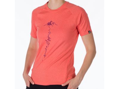 T-shirt damski Northfinder MISHA, czerwony melanż