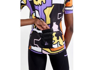 Tricou damă Craft ADV Bike Offroad, galben/violet