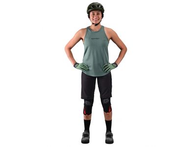 Damska koszulka rowerowa Troy Lee Designs Luxe, jednokolorowa, stalowo-zielona