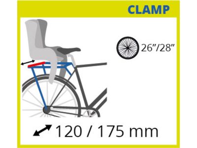 Bellelli dětská sedačka zadní Pepe Clamp šedá