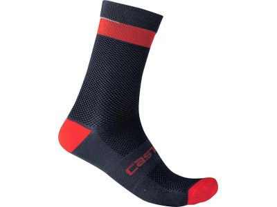 Castelli ALPHA 18 zokni, fekete/piros