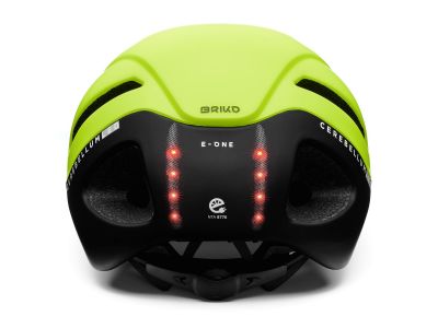 Briko cyklistická přilba E-ONE LED - neonová