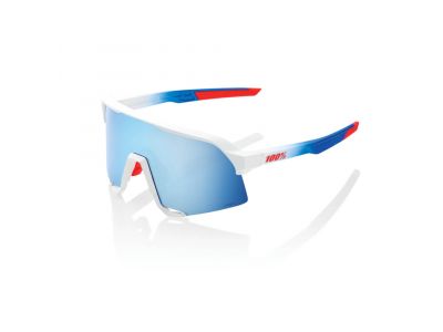 100% S3 glasses, TotalEnergies Team Matte White/HIPER Blue Multilayer Mirror