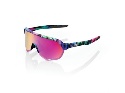 100% S2 Peter Sagan LE glasses, soft tact tie dye/Purple Multilayer Mirror Lens