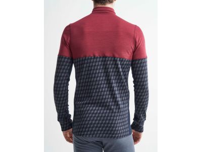 Koszulka T-shirt Craft Merino 240 Zip, czerwono-niebieska