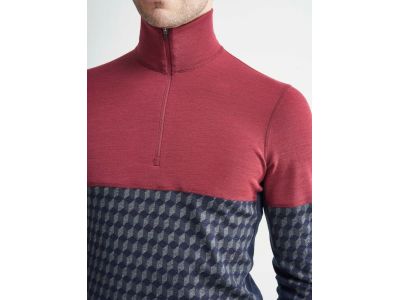 Craft Merino 240 Zip tričko, červená/modrá