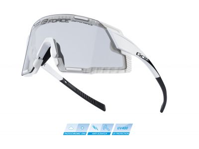 Ochelari FORCE Grip albi, lentile fotocromatice