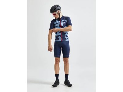 Koszulka rowerowa CRAFT ADV Endur Graphic, ciemnoniebieska/jasnoniebieska