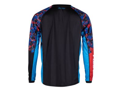 Koszulka rowerowa FORCE Reckless, czarno-czerwono-niebieska