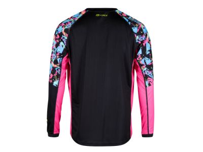 Koszulka rowerowa FORCE Reckless, czarno-różowo-fluo