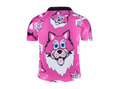 Koszulka rowerowa dziecięca FORCE Wolfie, różowa