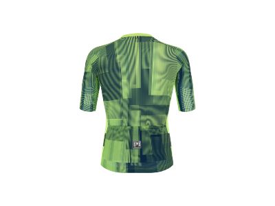 Koszulka rowerowa Santini Karma Kinetic w kolorze fluorowo-zielonym 