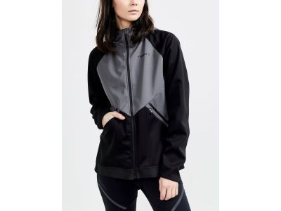 Jachetă de damă CRAFT Glide Hood, neagră/gri