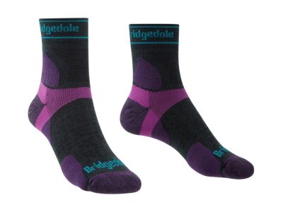 Bridgedale Trail Run UL T2 MS 3/4 CREW women&#39;s socks, charcoal/purple