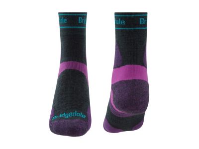 Bridgedale Trail Run UL T2 MS 3/4 CREW dámske ponožky, charcoal/purple