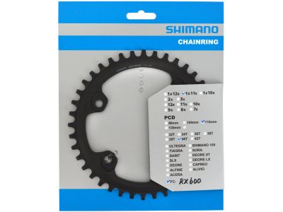 Shimano GRX FC-RX600 chainring, 40T