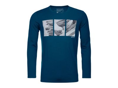Ortovox 185 Merino Shape Pic LS shirt, petrol blue