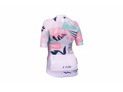 Damska koszulka rowerowa CTM AURAE, różowa dżungla