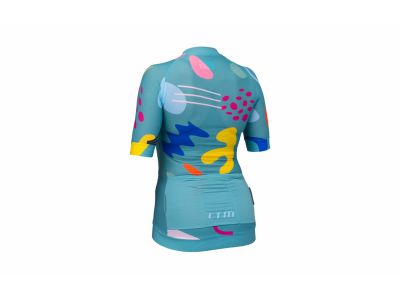 CTM AURAE women's jersey, turquoise abstract