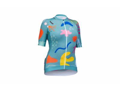 CTM AURAE women's jersey, turquoise abstract