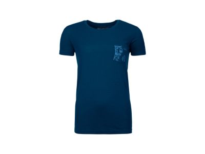 ORTOVOX W&amp;#39;s 185 Merino Way To Powder TS women&amp;#39;s T-shirt, petrol blue