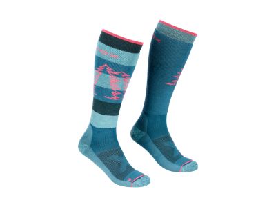 Ortovox W&amp;#39;s Free Ride Long Socks dámské ponožky, Pacific Green