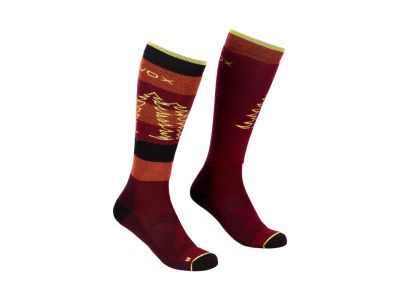 Ortovox W&amp;#39;s Free Ride Long Socks dámské ponožky, Dark Wine