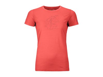 Ortovox W&amp;#39;s 120 Tec Lafatscher Topo T-Shirt women&amp;#39;s t-shirt, coral