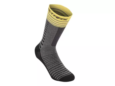 Alpinestars Drop 19 zokni, középszürke/sárga