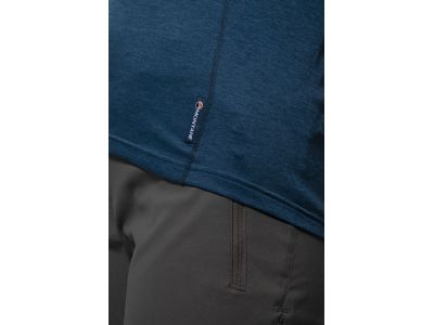 Damski T-shirt Montane Fem Dart Zip Neck, kolor niebieski
